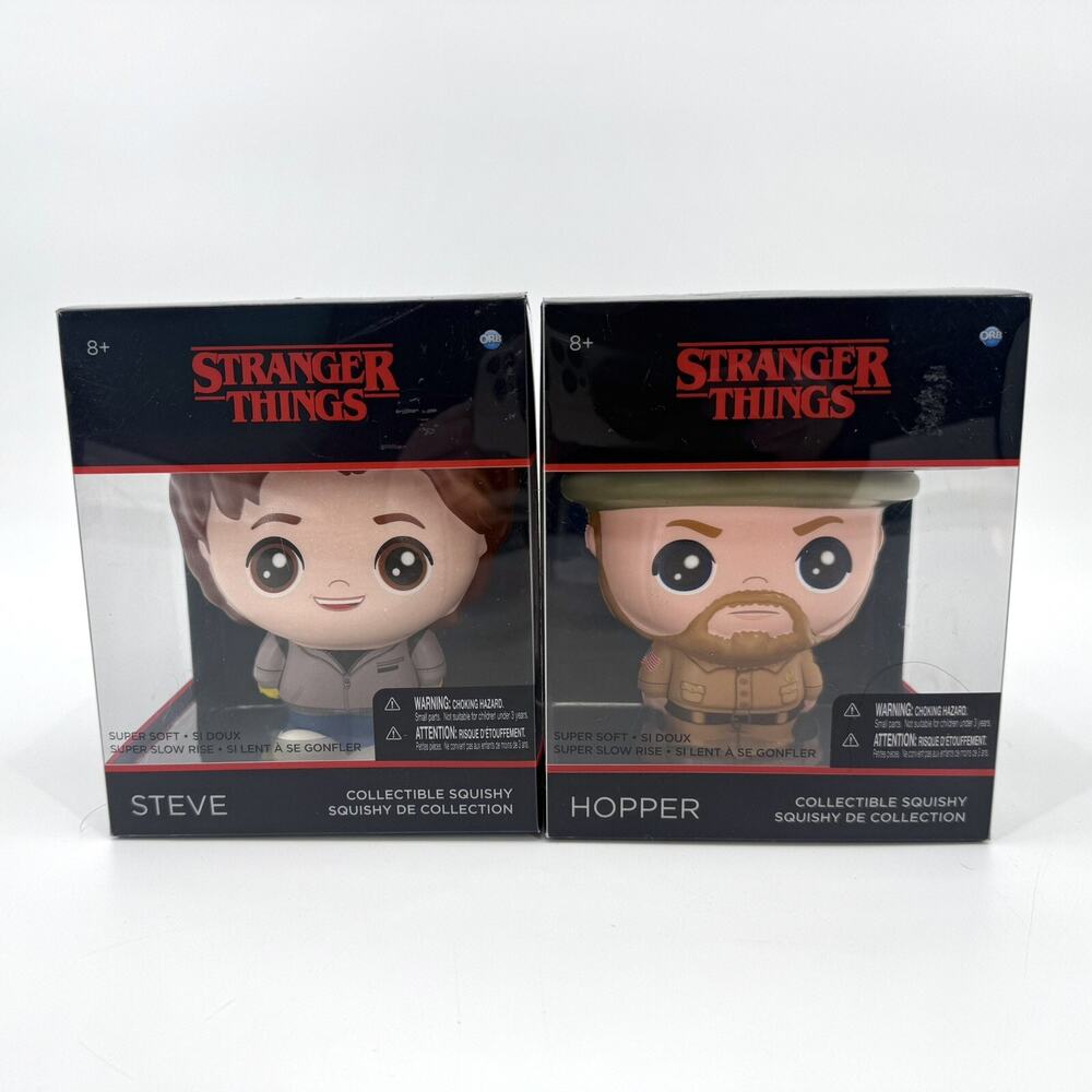 Lot Of 2 Stranger Things Soft Collectible Squishies Steve & Hopper by Orb Toys